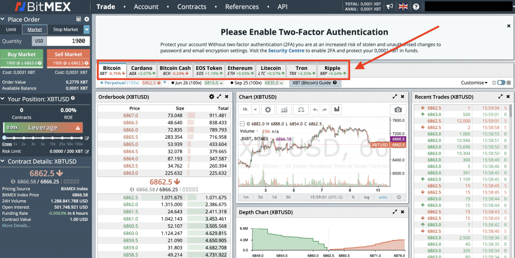BitMEX Test, BitMEX Trading