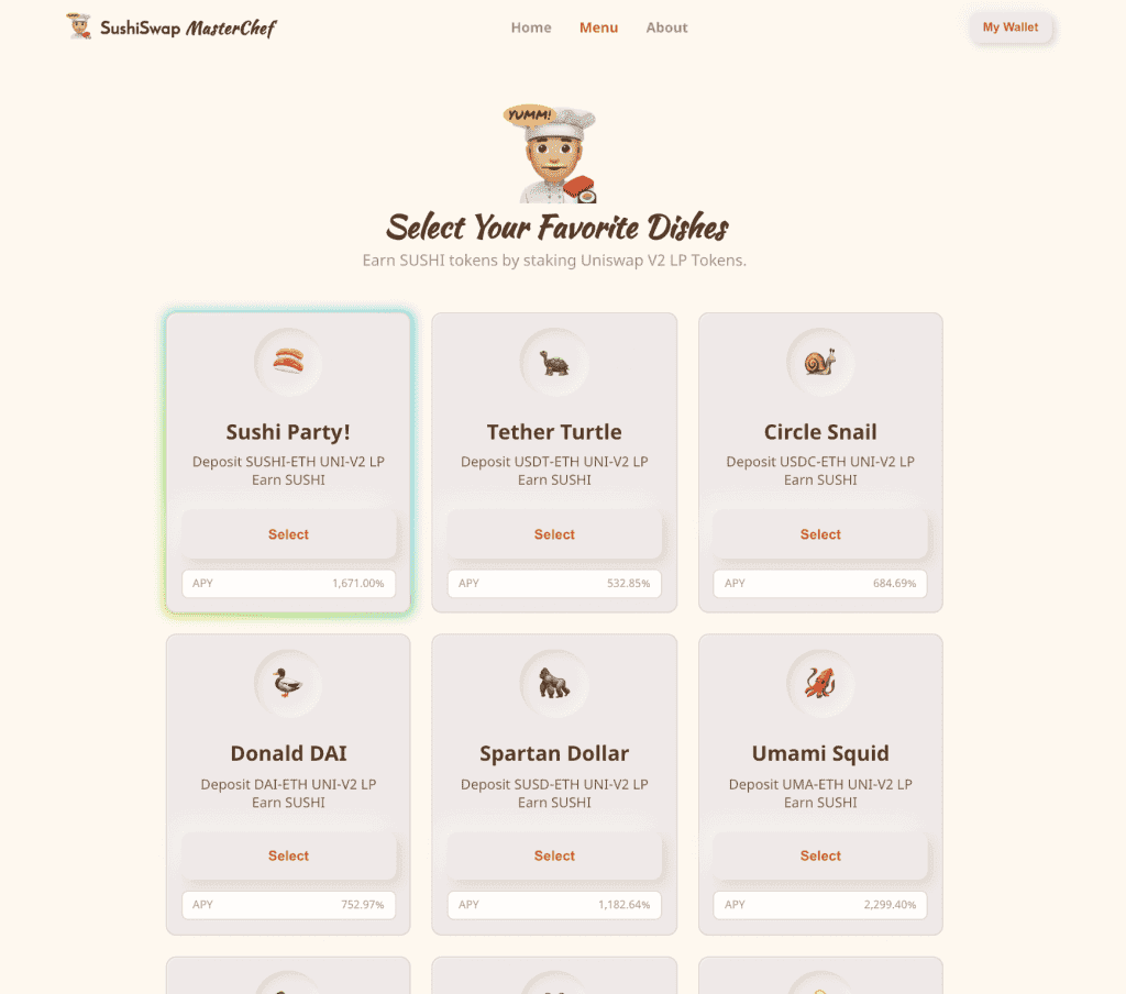 Was ist SushiSwap das Interface